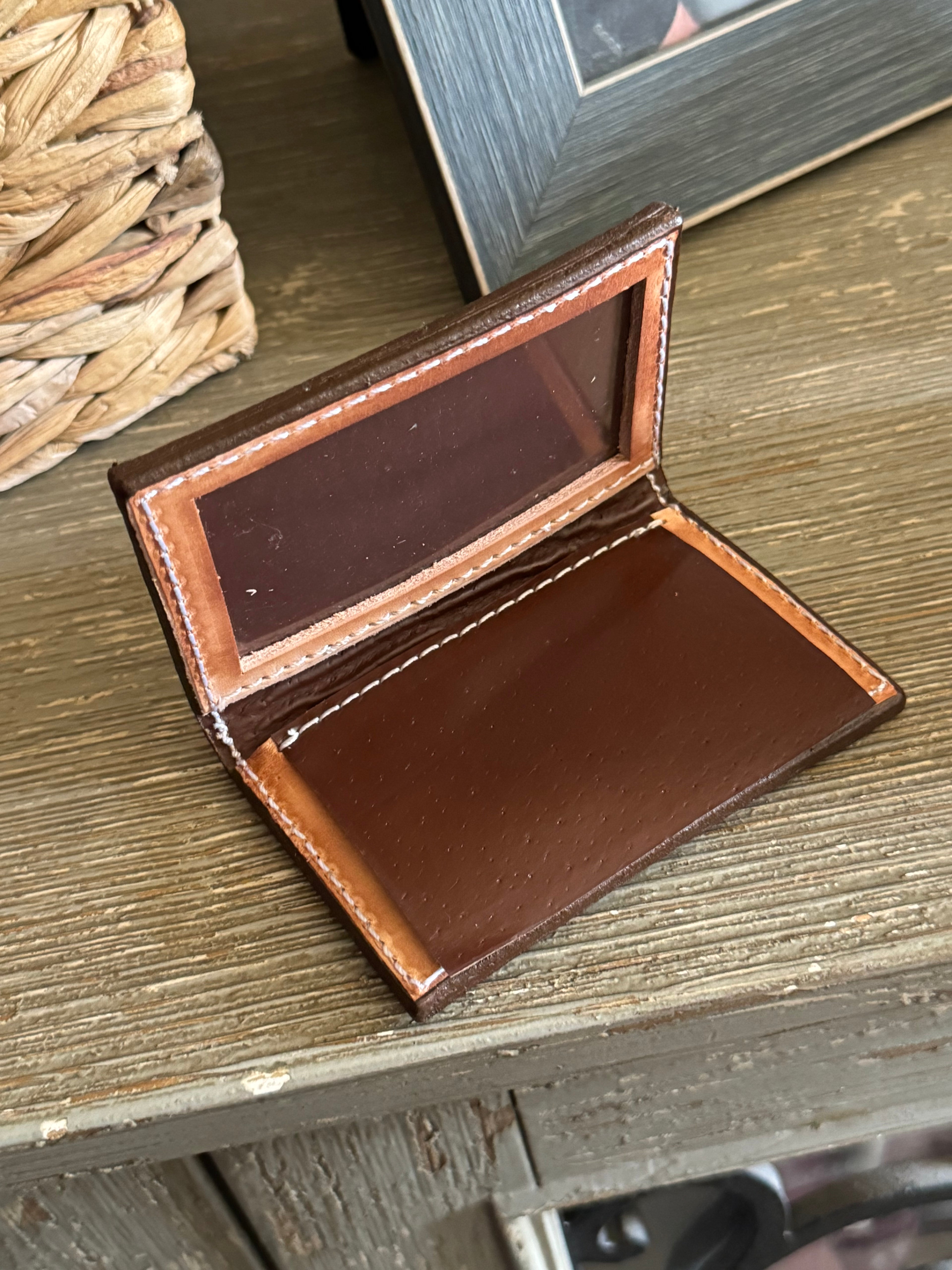 Leather Cinco Peso Badge ID