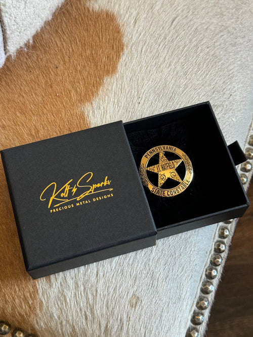 "The Classic Cinco Peso Badge" 14k Gold Plated