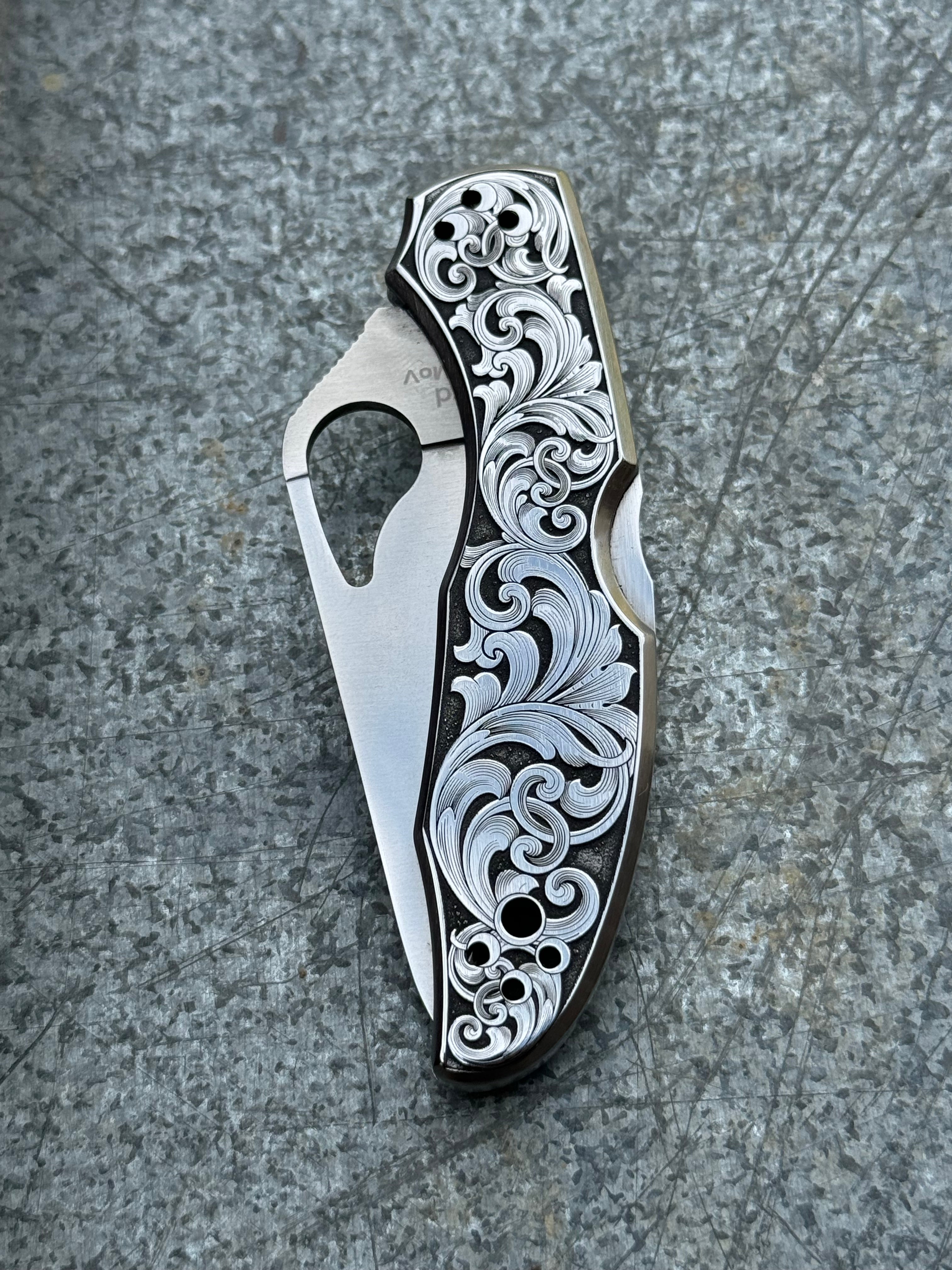 3” Spyderco Byrd Engraved Knife