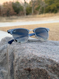 Silver Blues Engraved RayBan Sunglasses