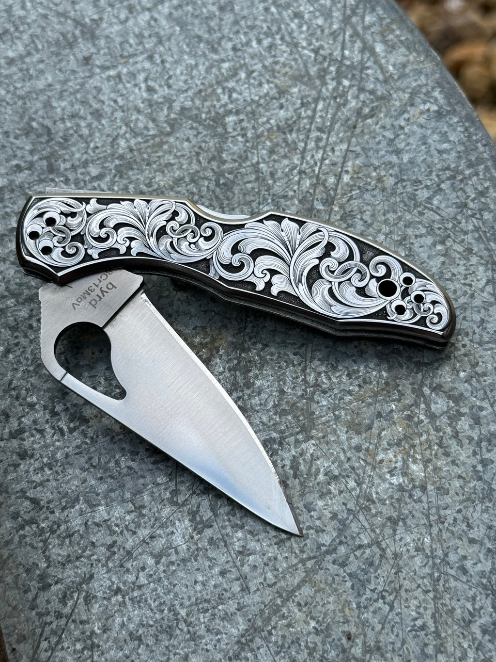 3” Spyderco Byrd Engraved Knife