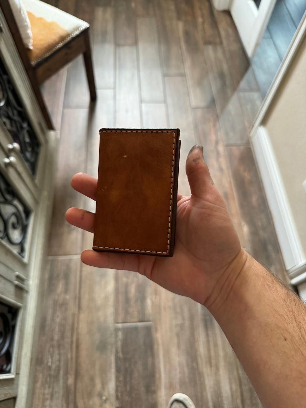 Leather Cinco Peso Badge ID