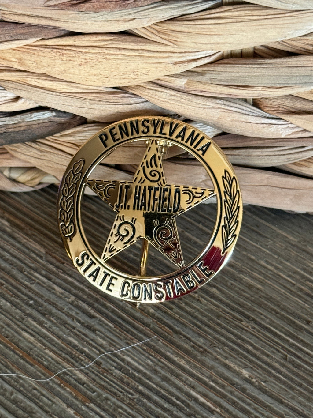 "The Classic Cinco Peso Badge" 14k Gold Plated