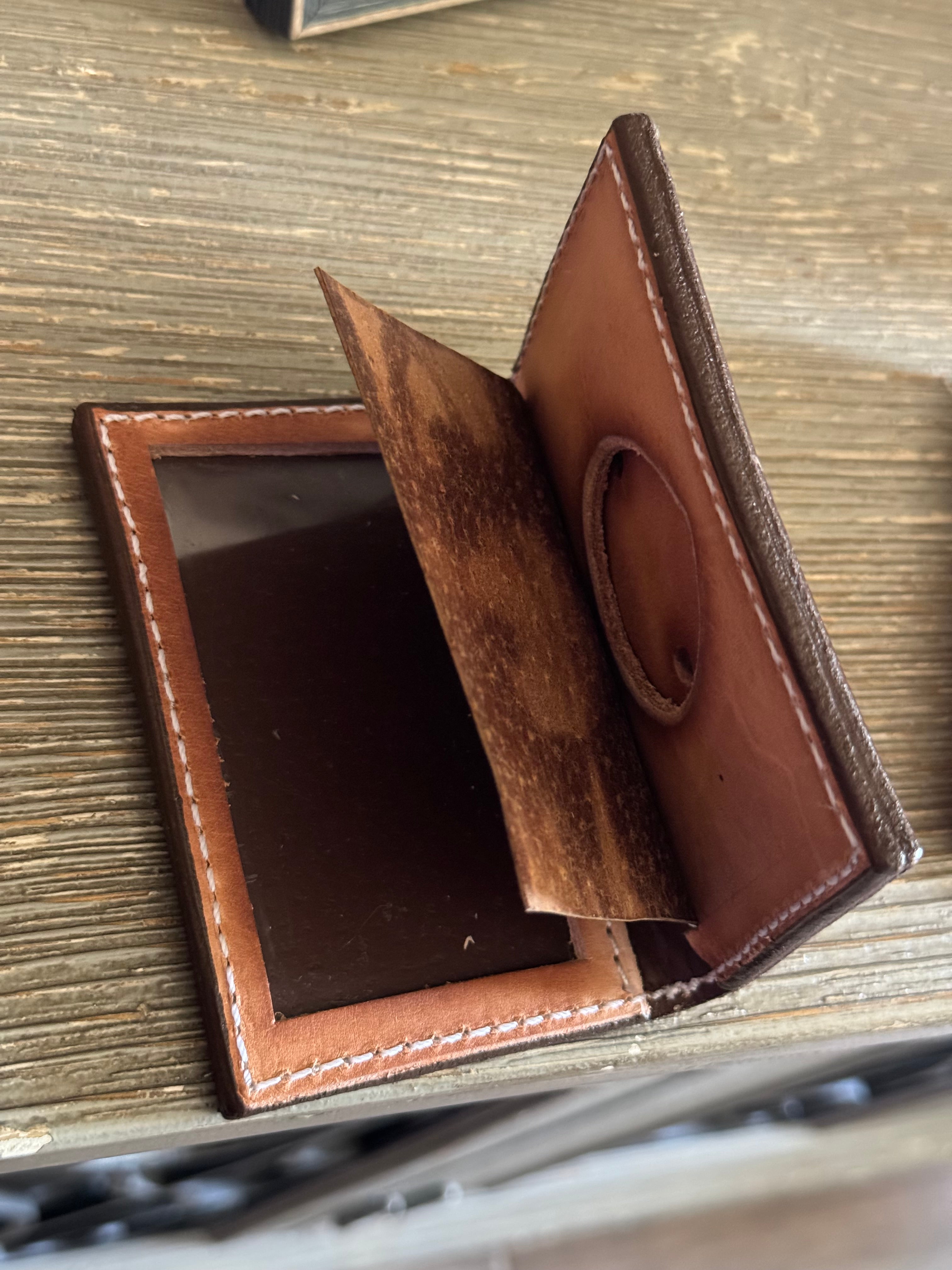 Leather Cinco Peso Badge ID